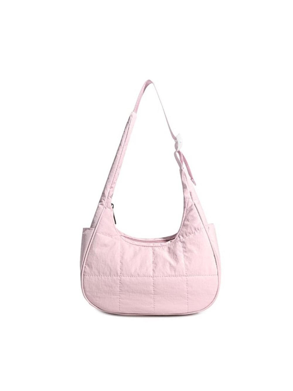 Quilted Crescent Hobo Shoulder Bag Women Lightweight Nylon Handbag